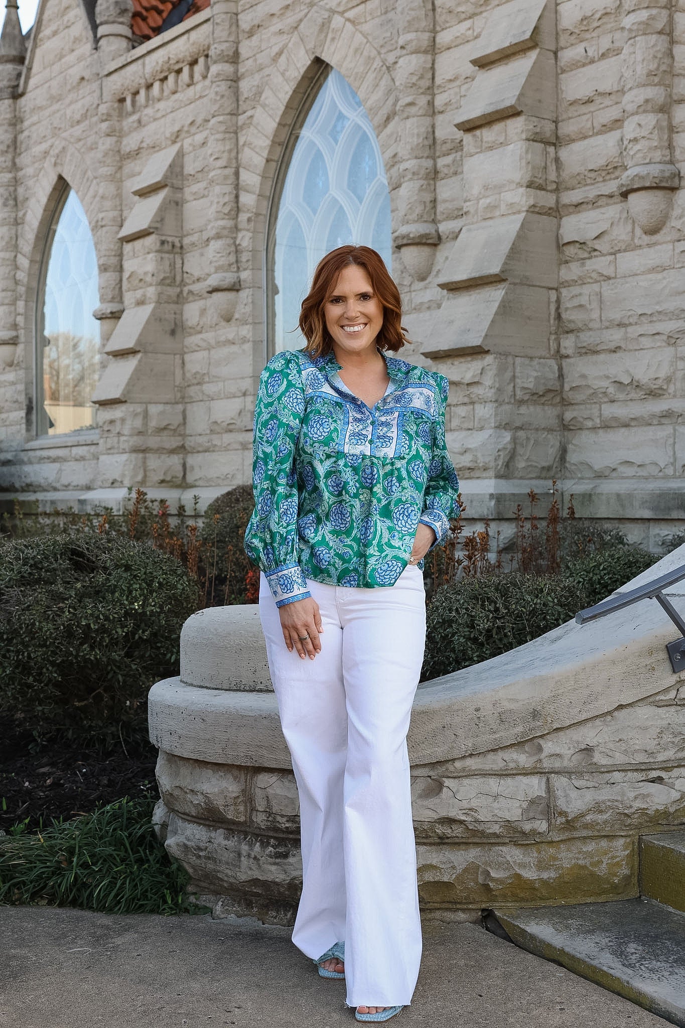 Bluebell Bloom Half Placket Top