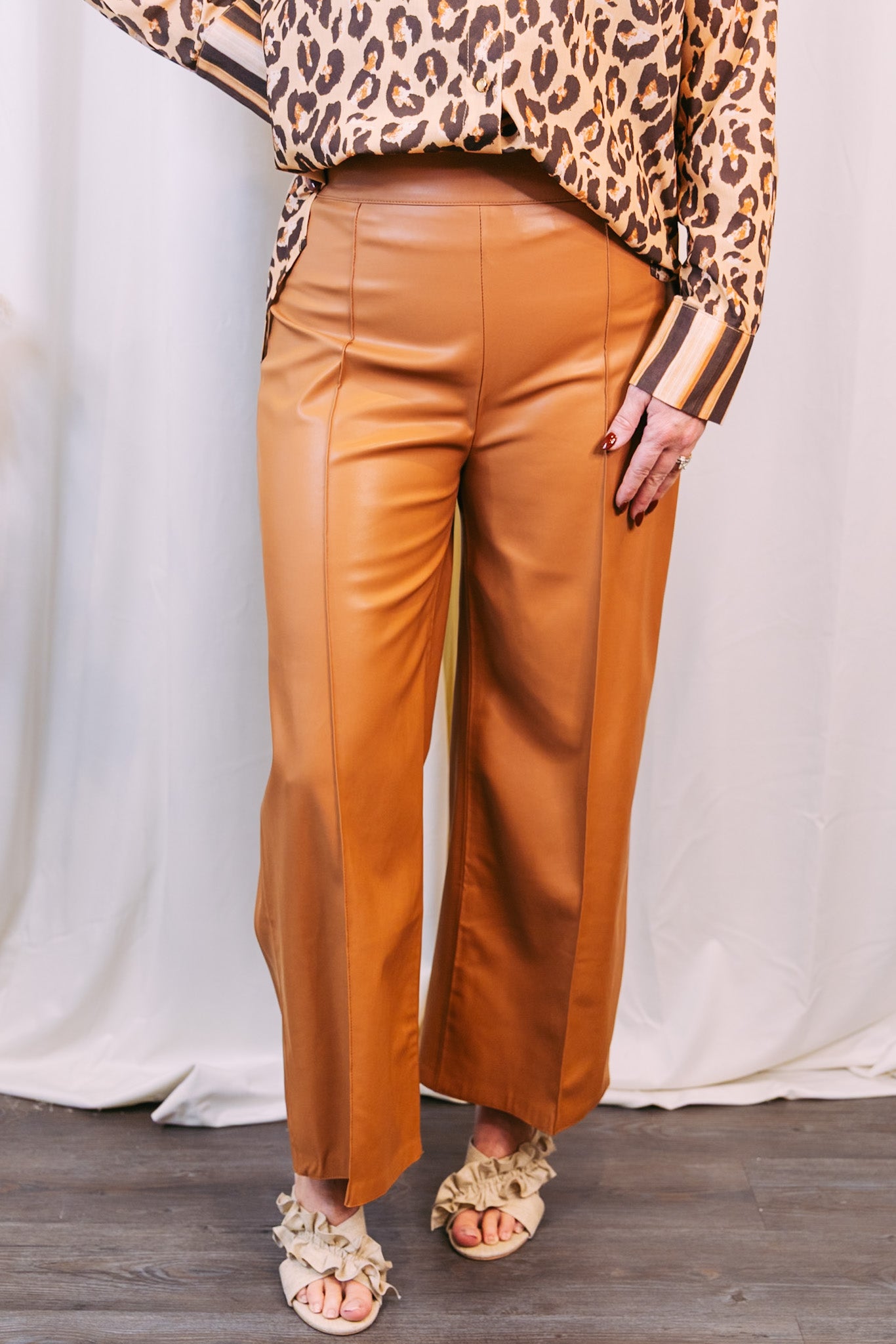 Sparkle Wide Leg Pant - Brown Sugar