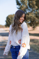 Pumpkin Patch Frayed Sweater