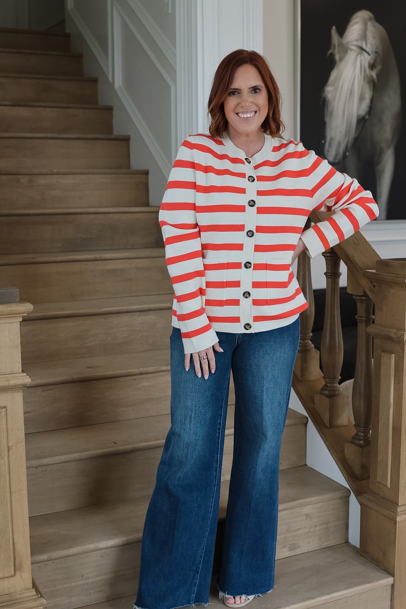 Ihboston Sweater Cardigan - Birch w. Teaberry