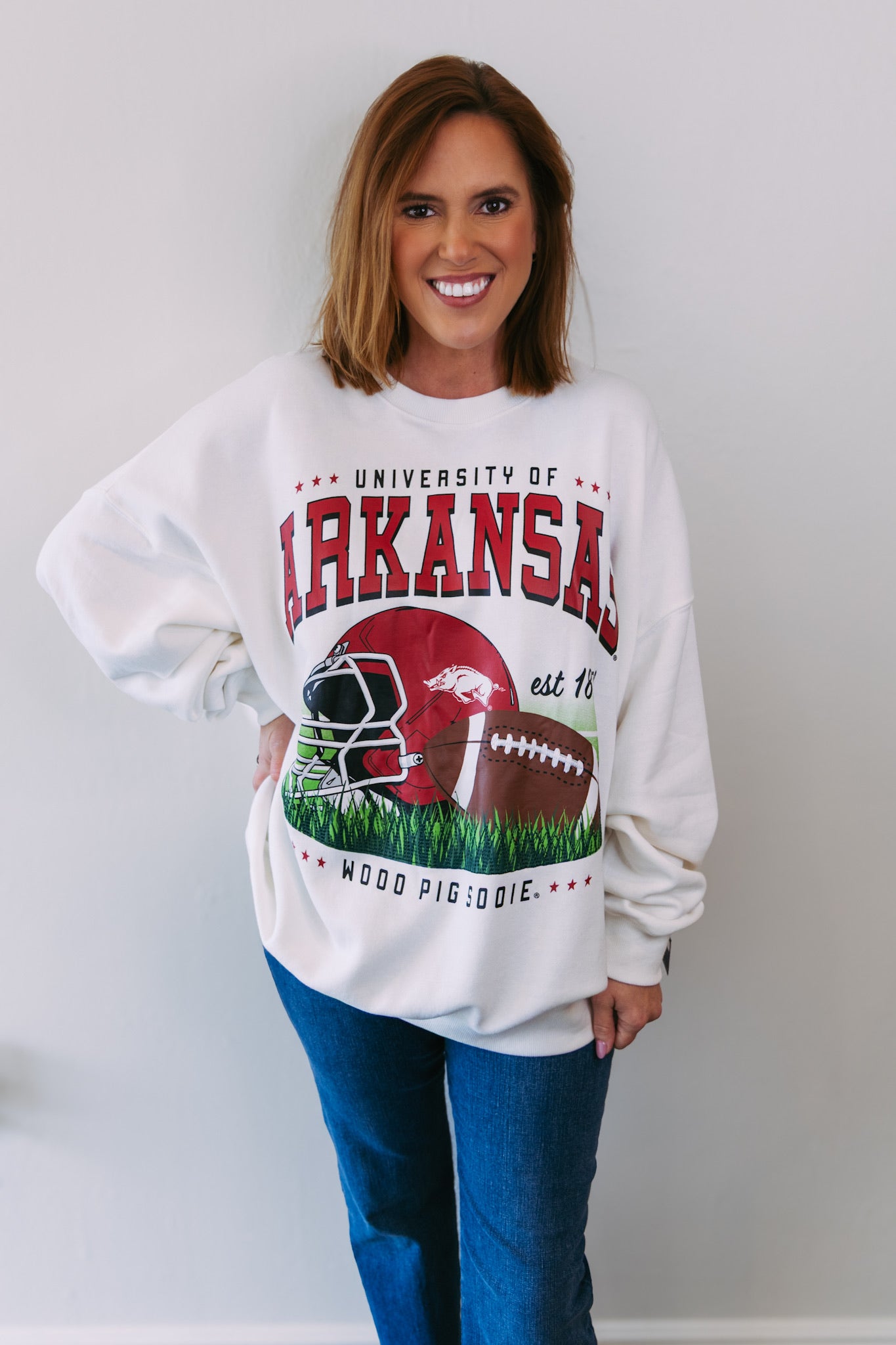 Arkansas Malone Multimedia Oversized Crew