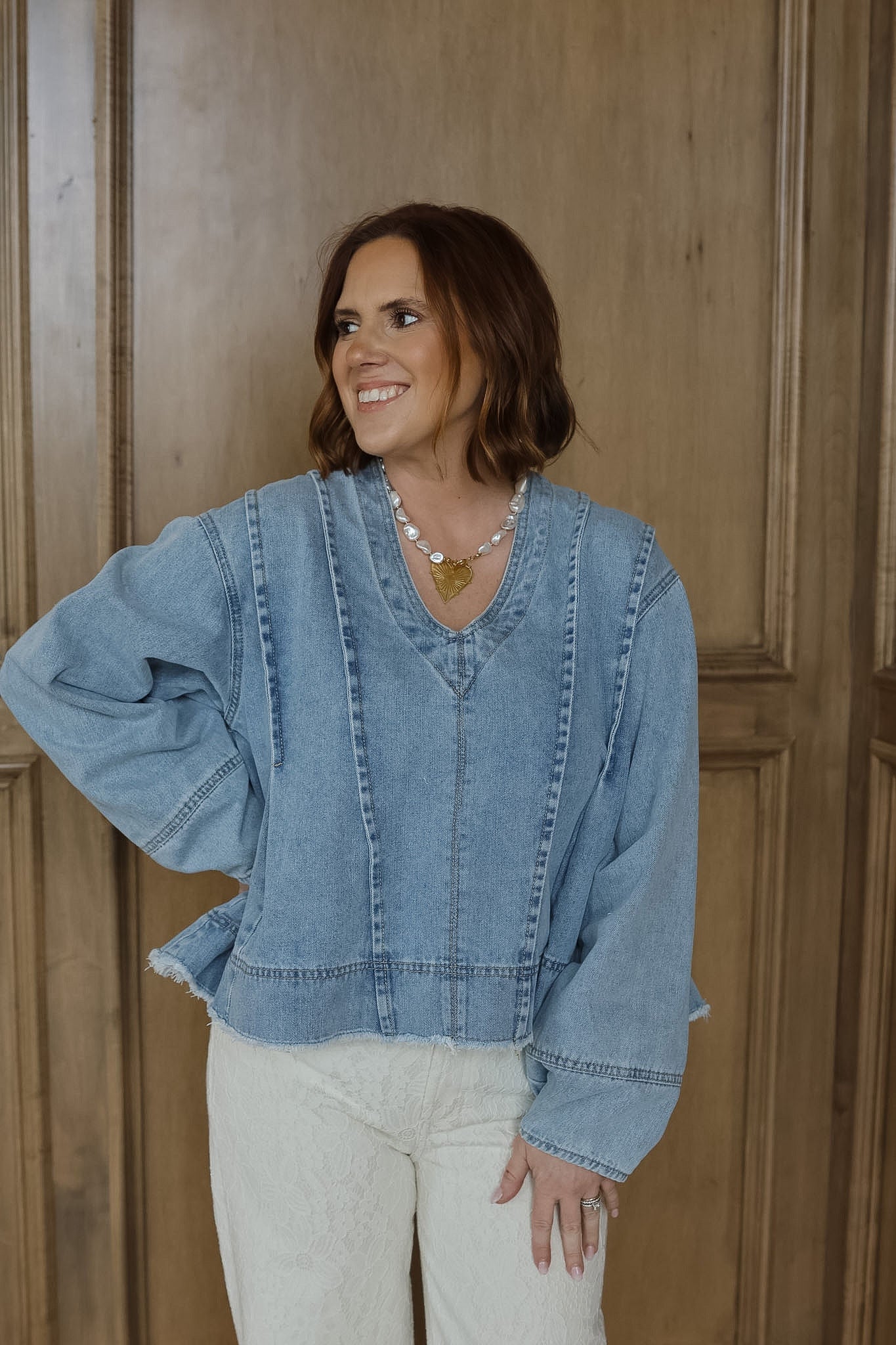 Kailie Light Denim Top