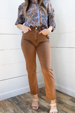 [Dear John] 90's Super High Rise Ankle Straight Jeans - Burnt Sienna