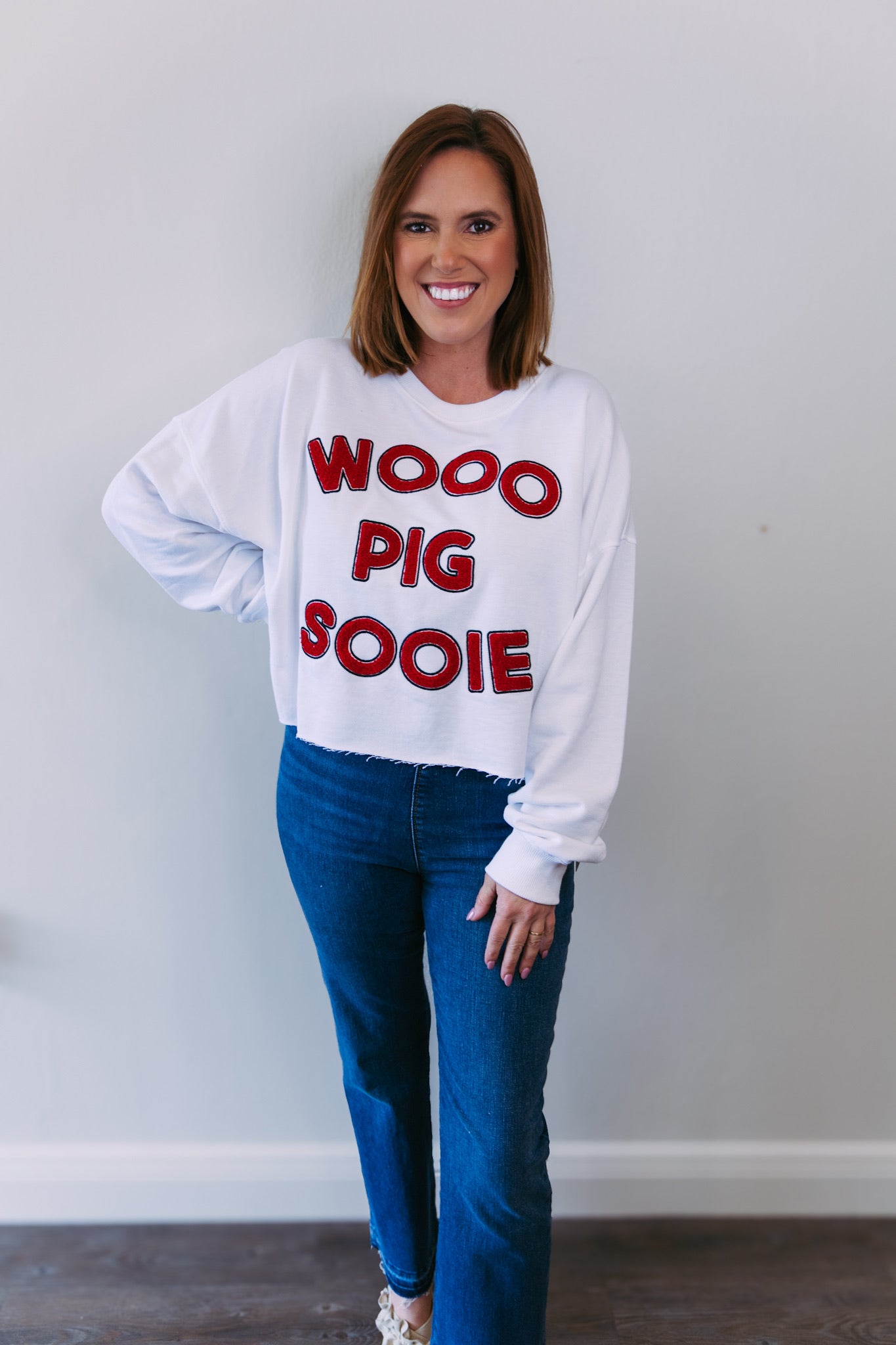 Arkansas Perkins Chenille Cropped Longsleeve