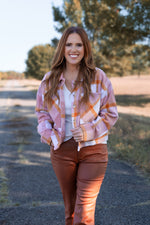 Maverick Plaid Jacket - Blush