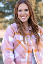 Maverick Plaid Jacket - Blush