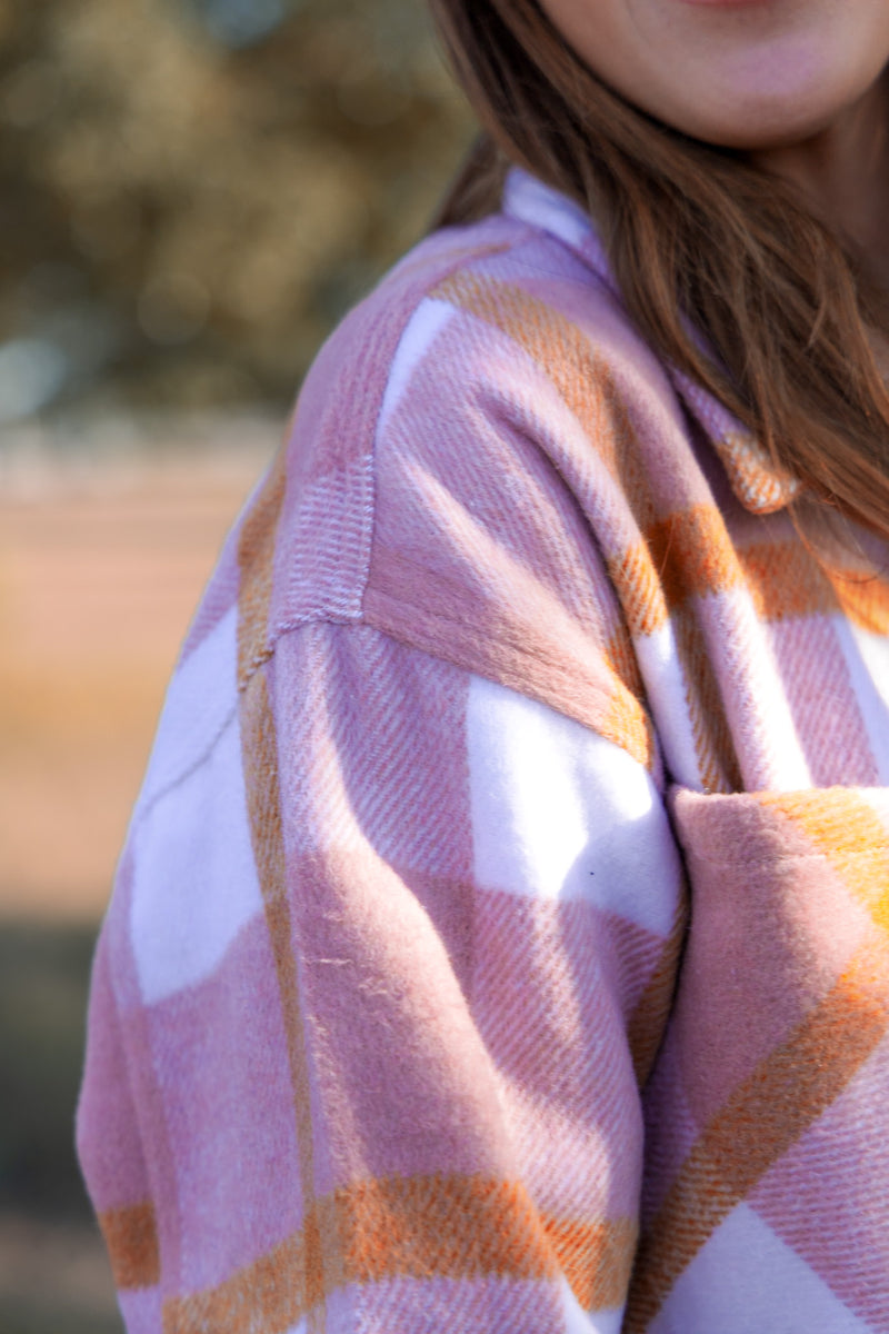 Maverick Plaid Jacket - Blush