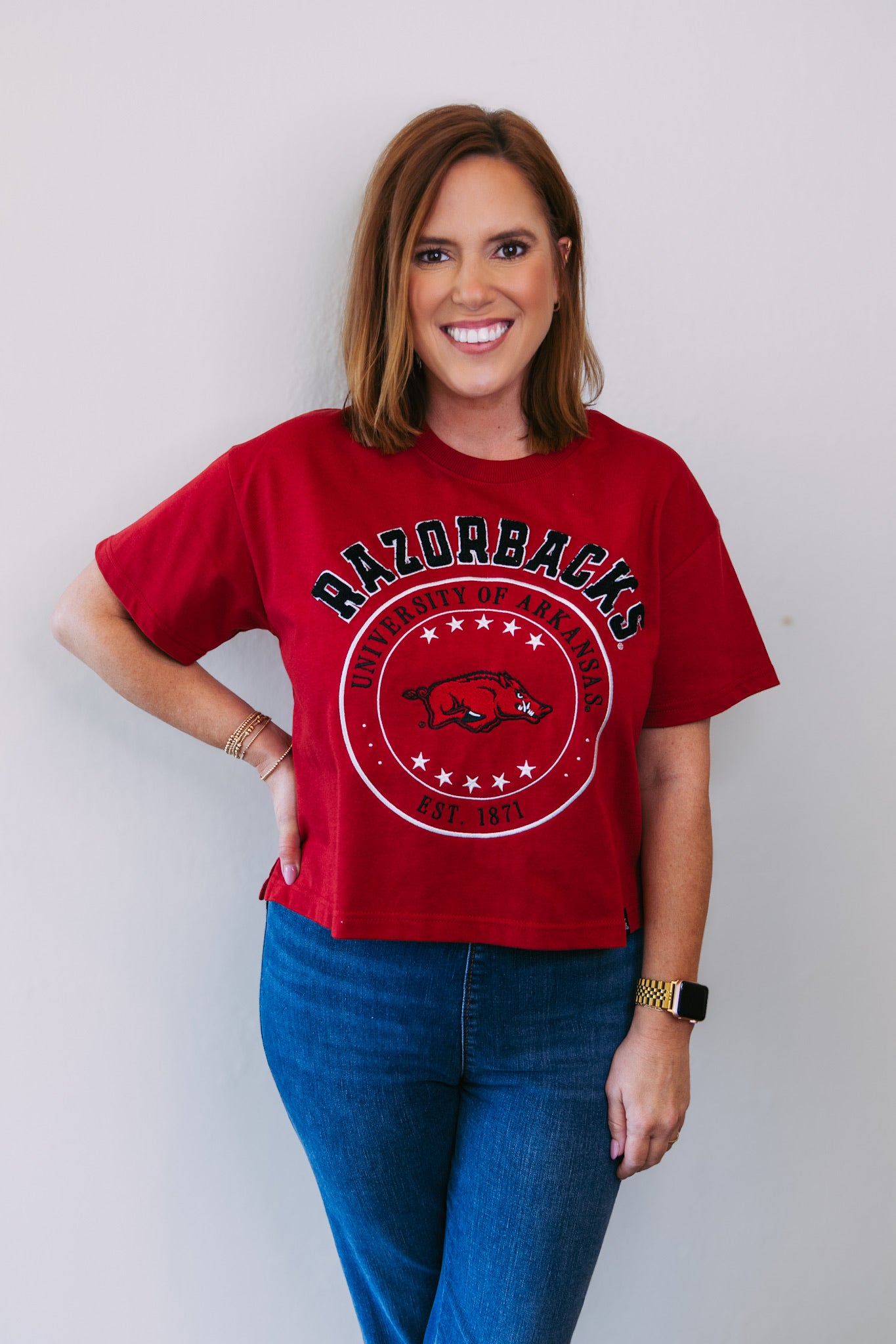 Arkansas Sayler Star Heavyweight Crop Tee