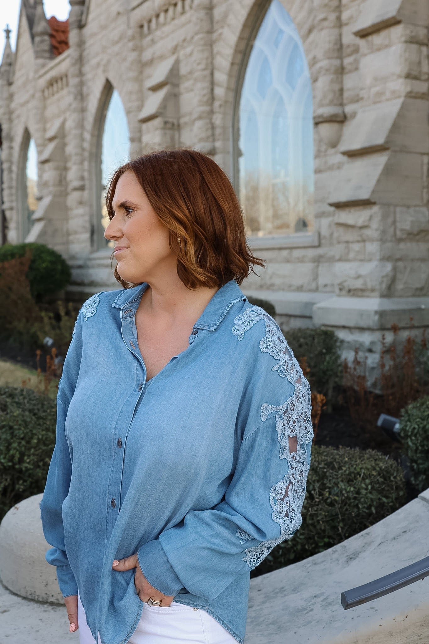Adrianna Lace Top - Blue Lace