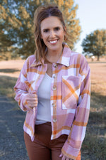 Maverick Plaid Jacket - Blush