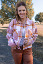 Maverick Plaid Jacket - Blush