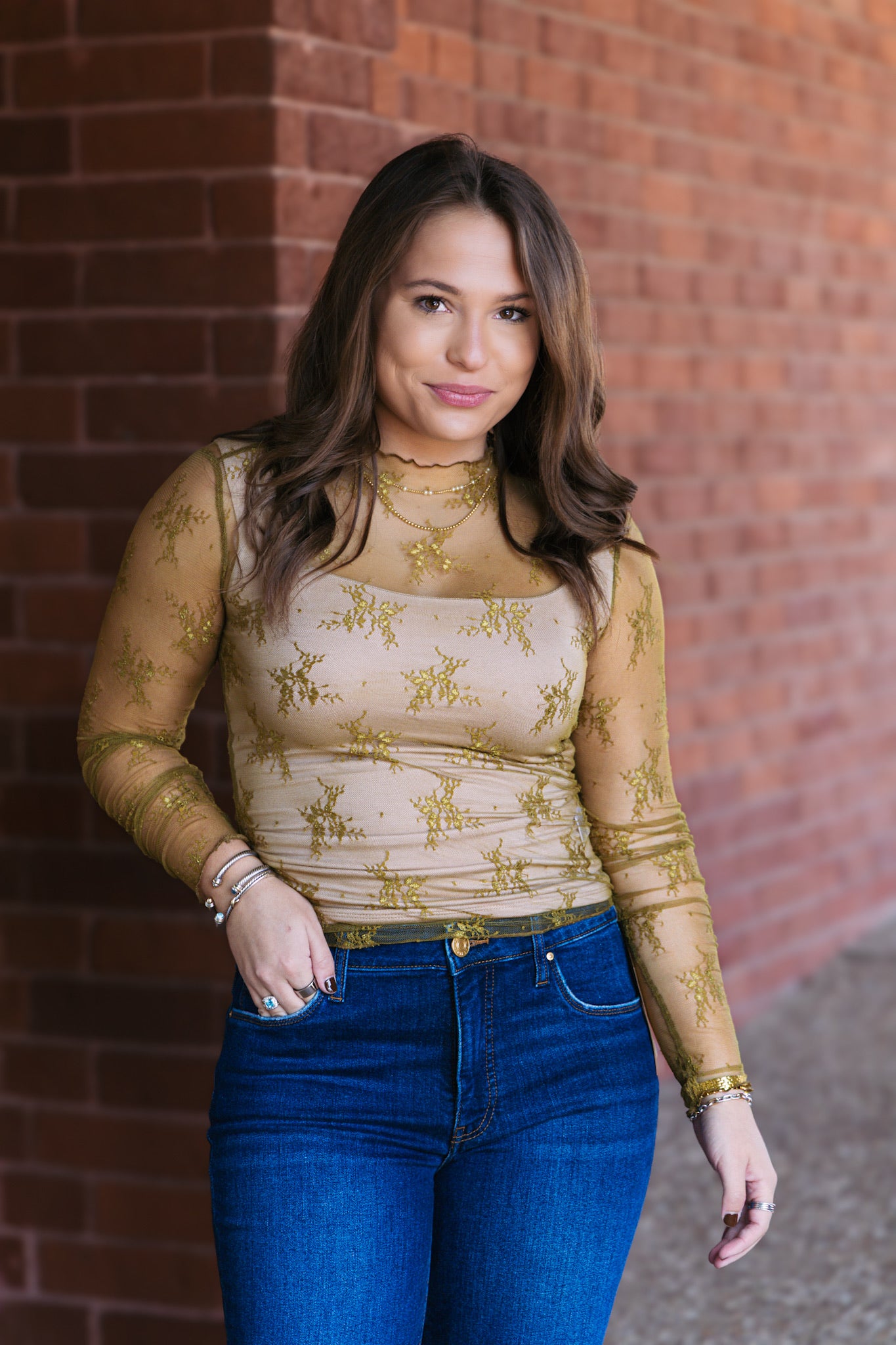 Lace Layering Top - Lemon Grass