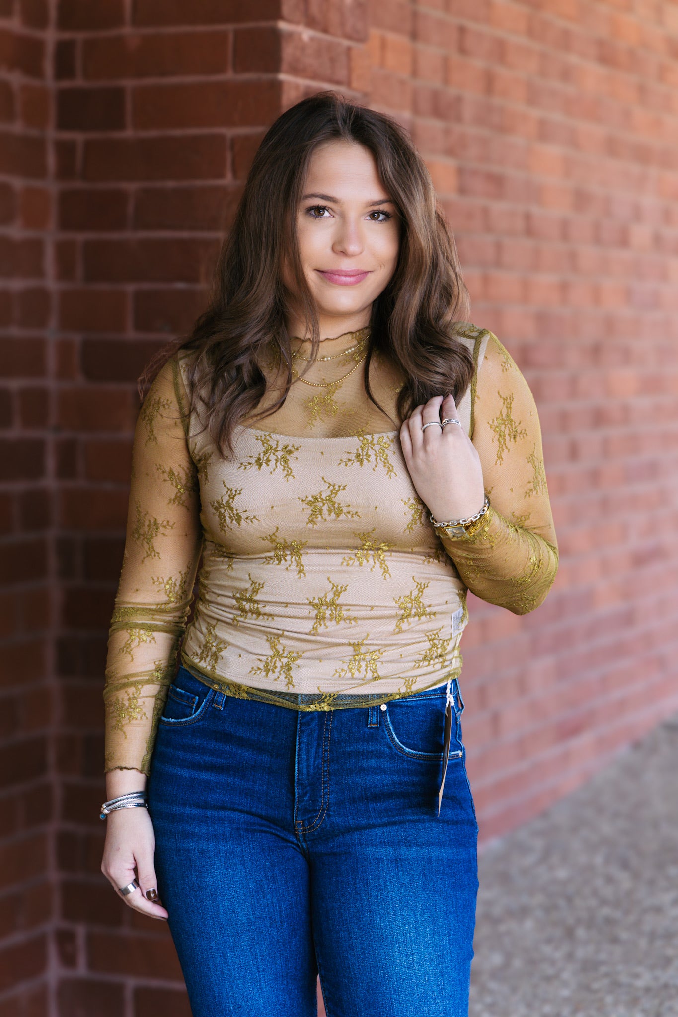 Lace Layering Top - Lemon Grass