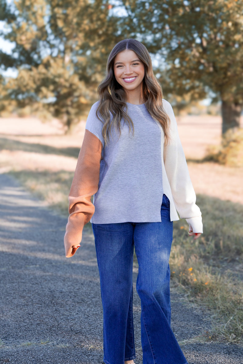 Naomi Colorblock Sweater - Brown