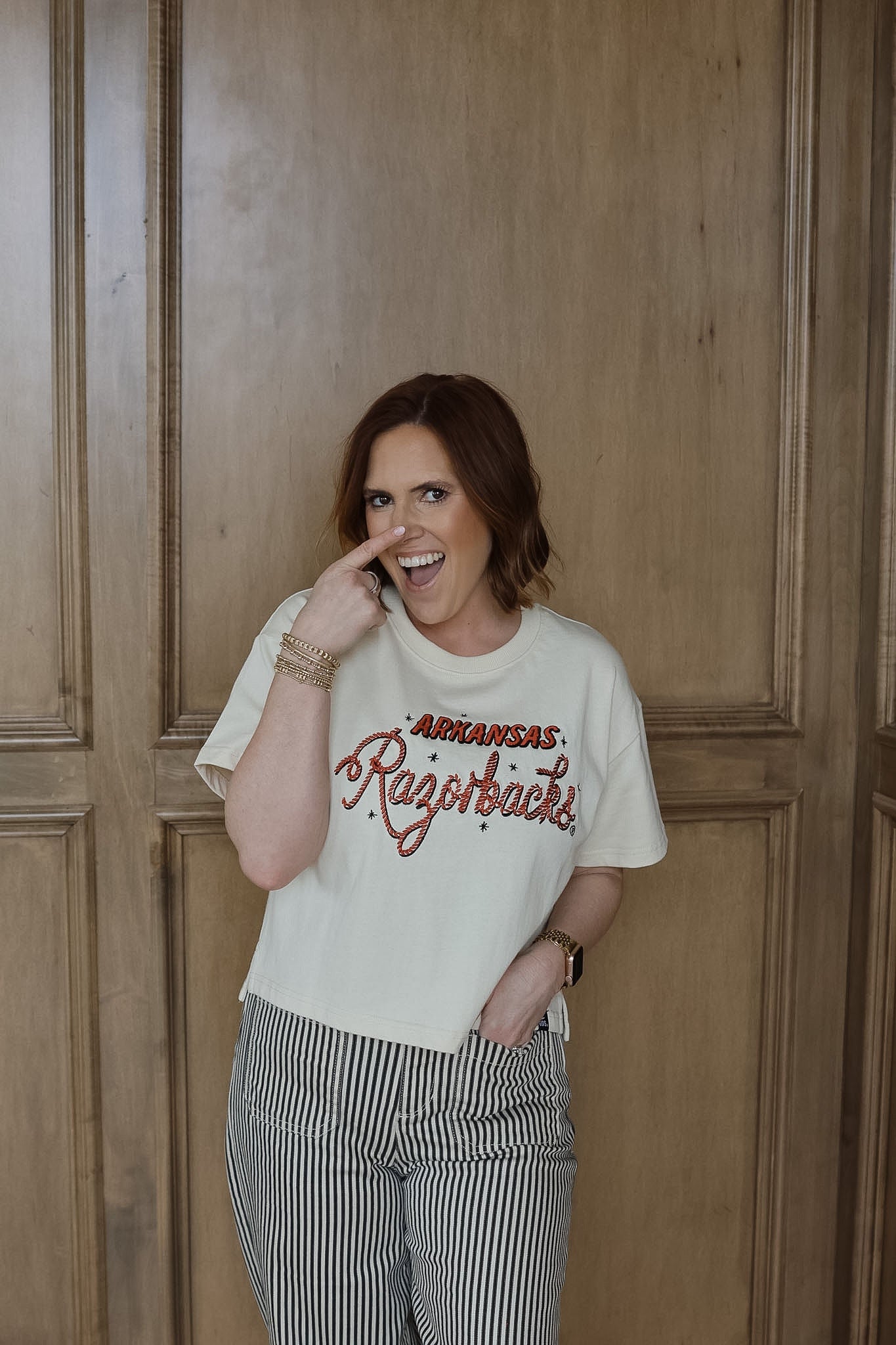 Arkansas Lasso Luxe Heavyweight Crop Tee