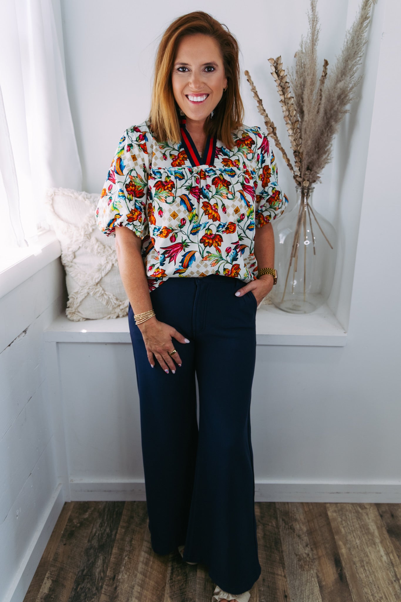 [KUT] Meg Wide Leg Trouser Pants - Navy