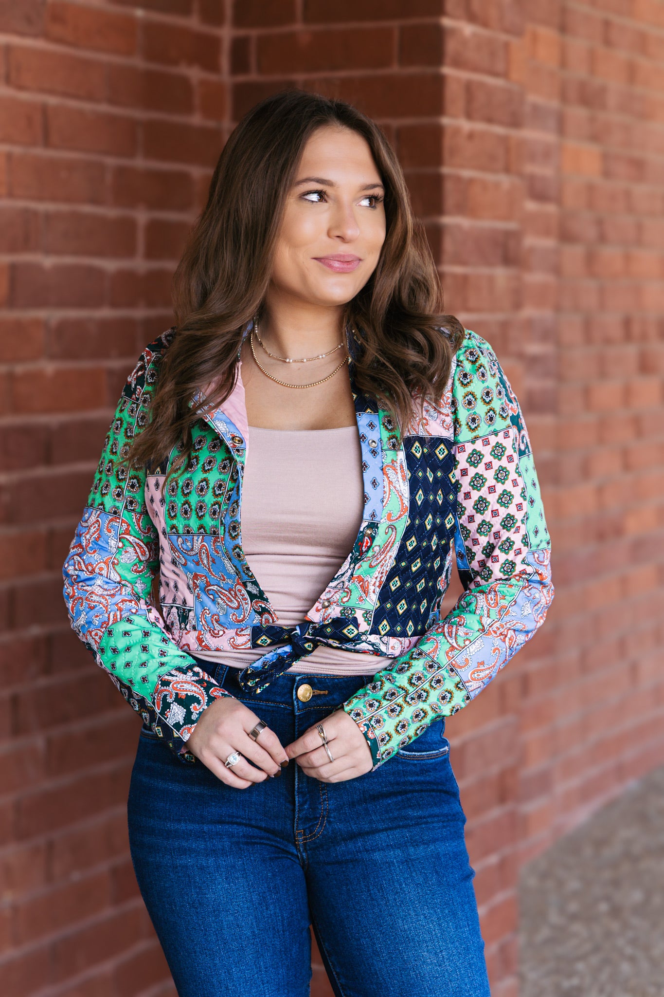 Paisley Quilt Cropped Jacket