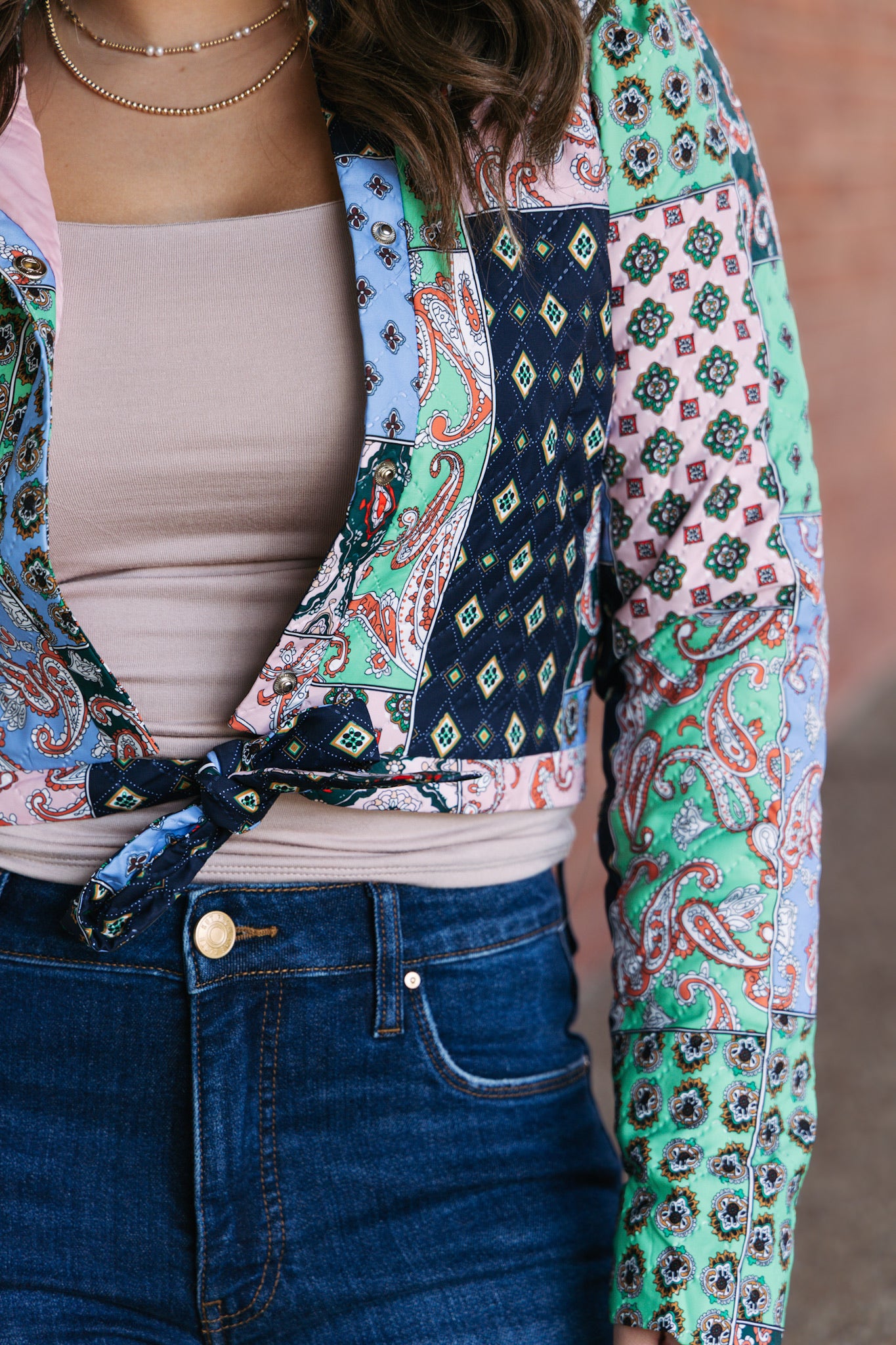 Paisley Quilt Cropped Jacket