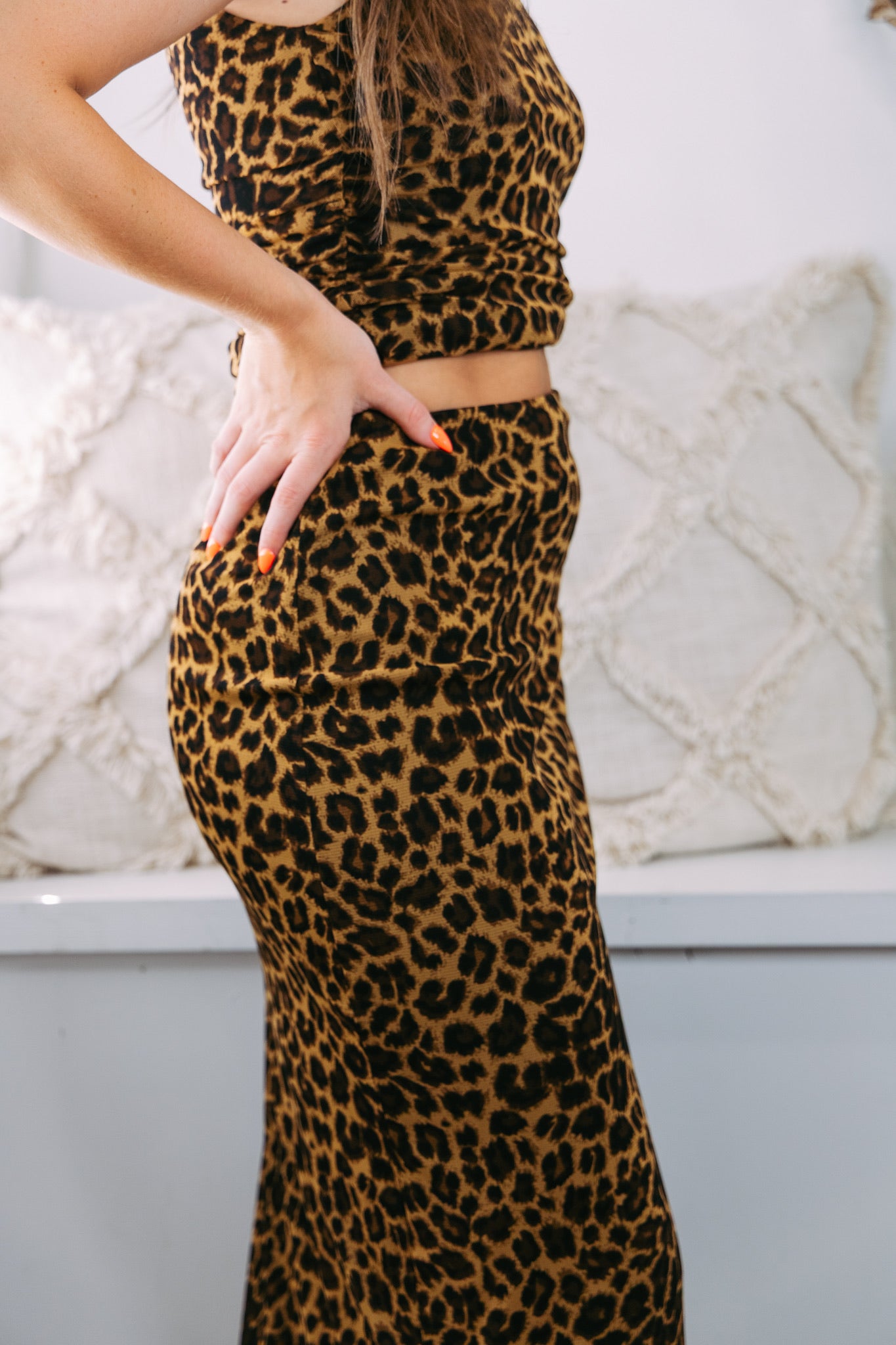 Mesh Cheetah Maxi Skirt