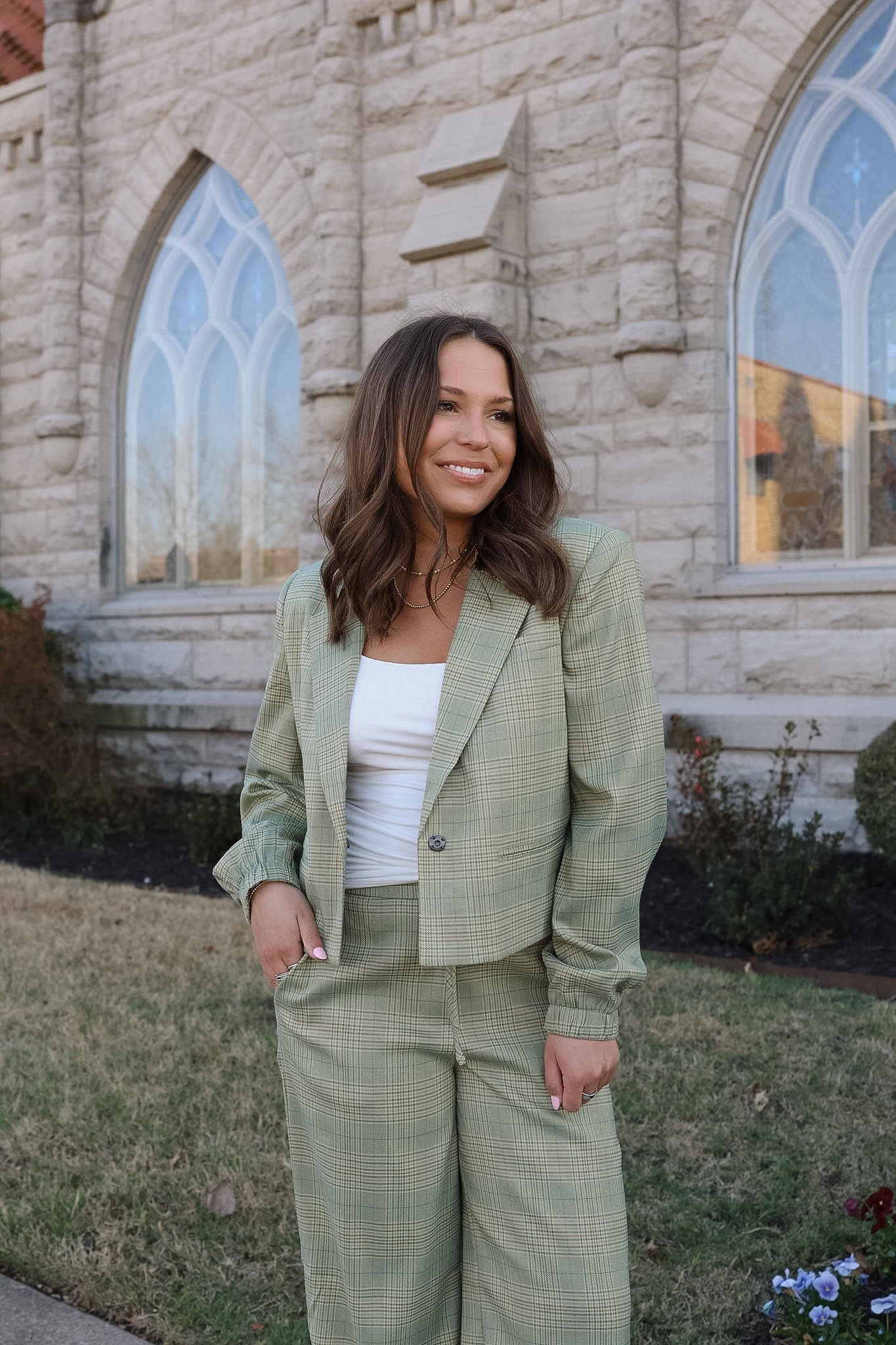 Ihjoli Blazer - Green Plaid