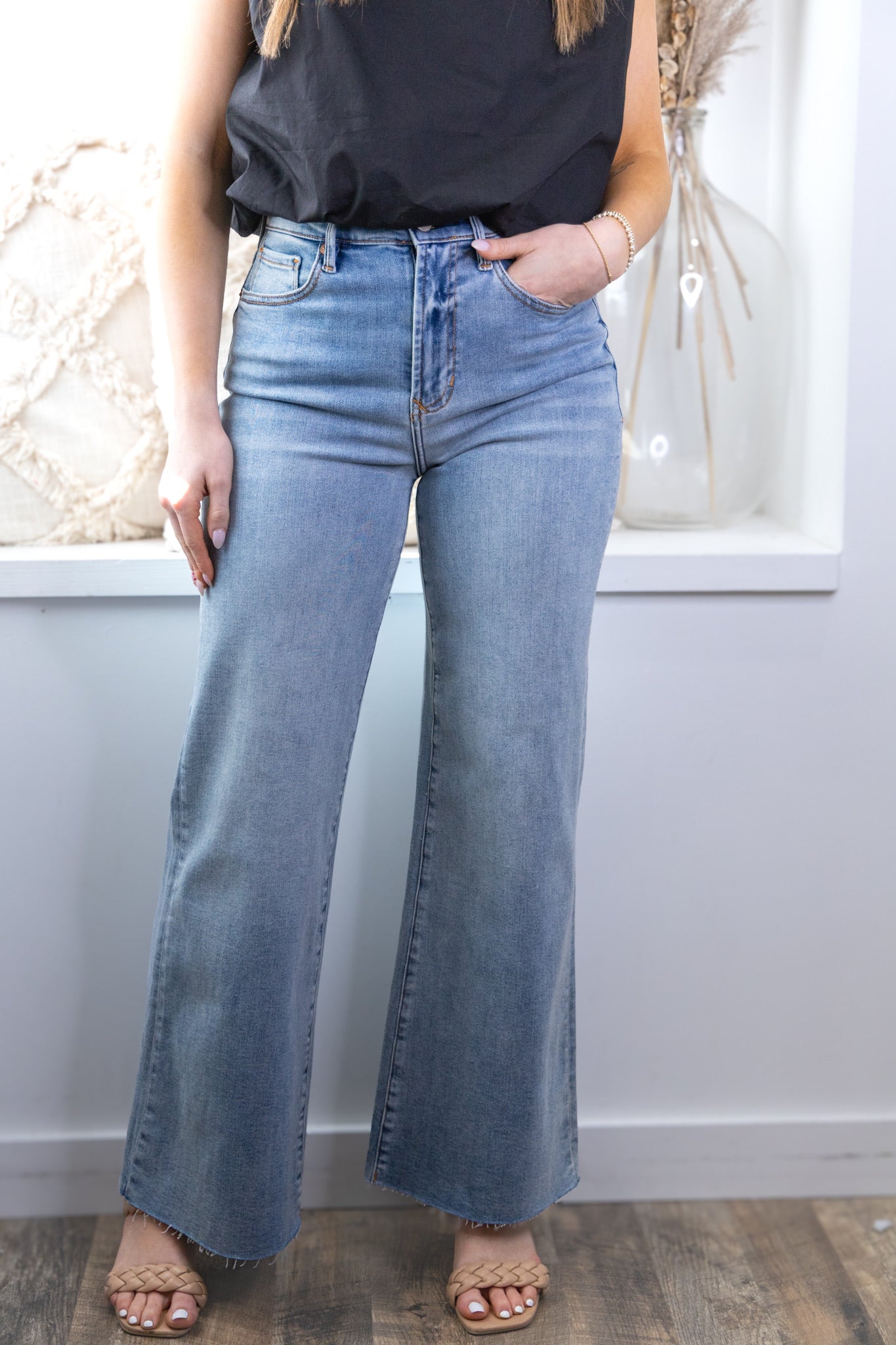 [Dear John] Fiona High Rise Clean Hem Wide Leg Jeans - Montilla