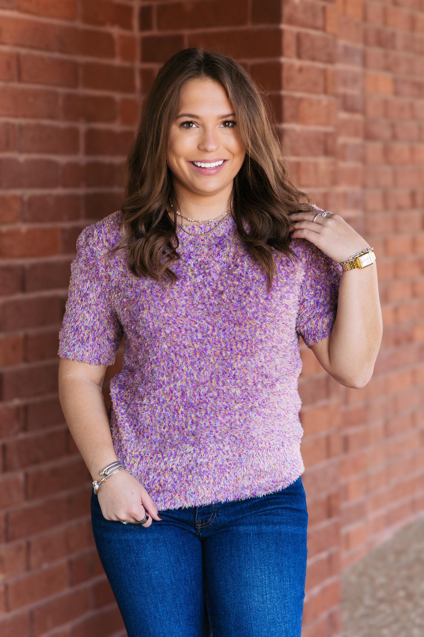 Tatum Sweater - Orchid Rainbow