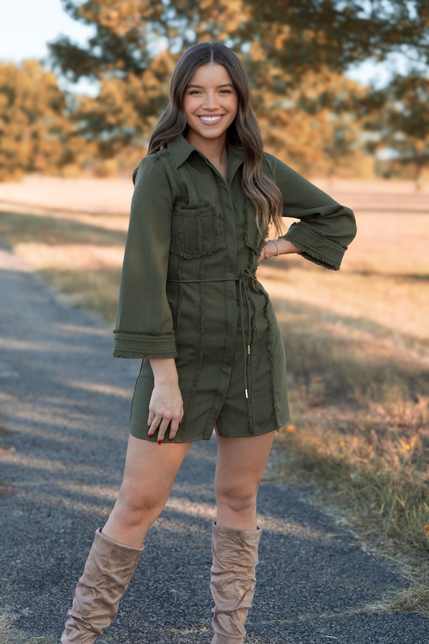 Ozzie Mini Dress - Olive