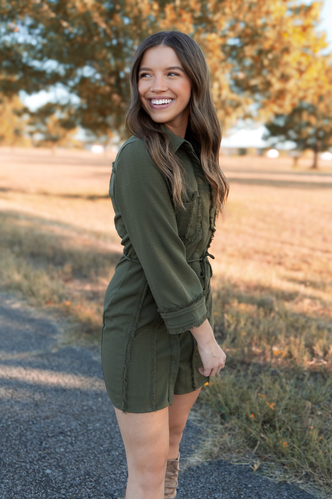 Ozzie Mini Dress - Olive