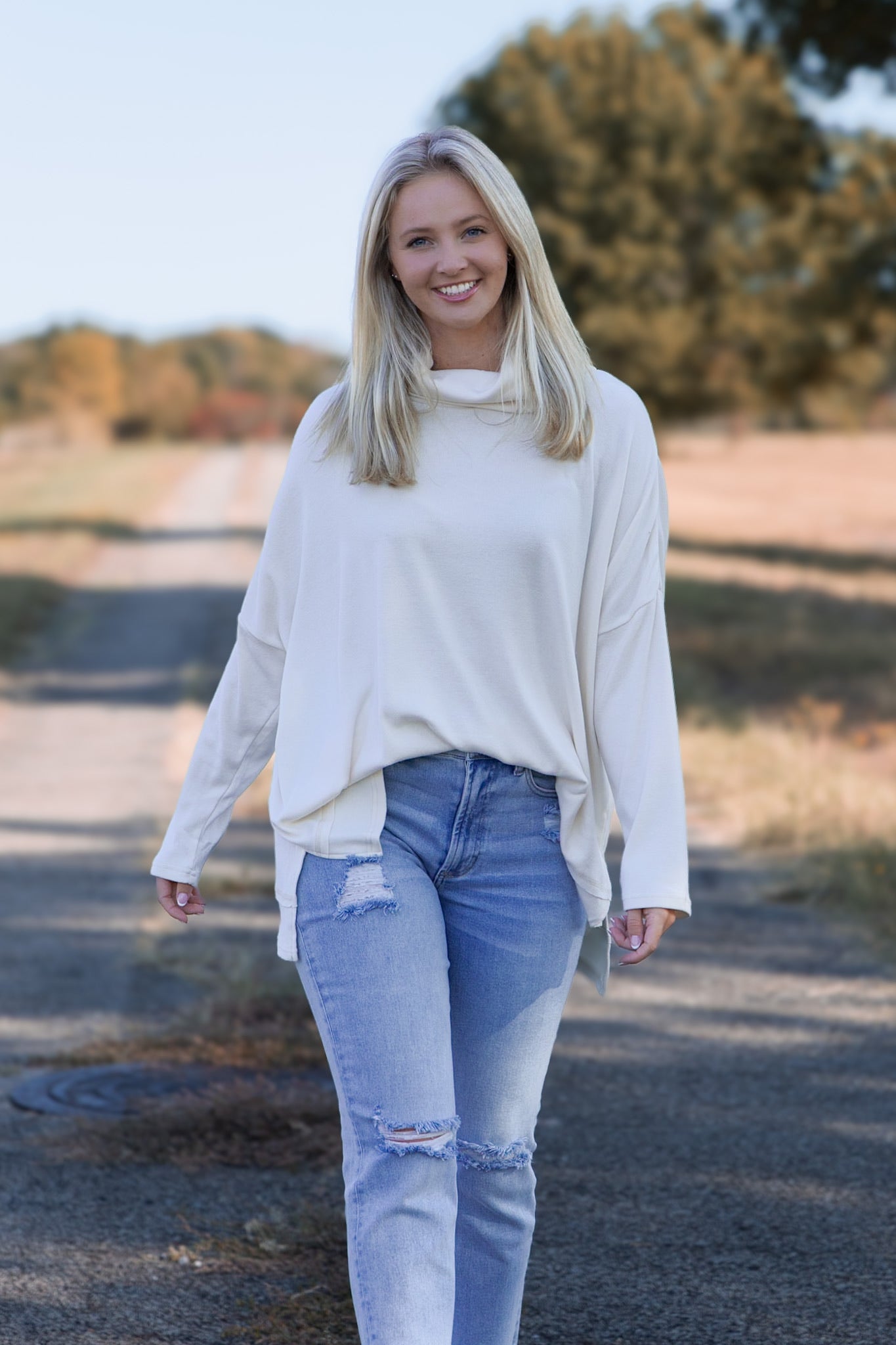 Curvy Turtleneck Knit Top