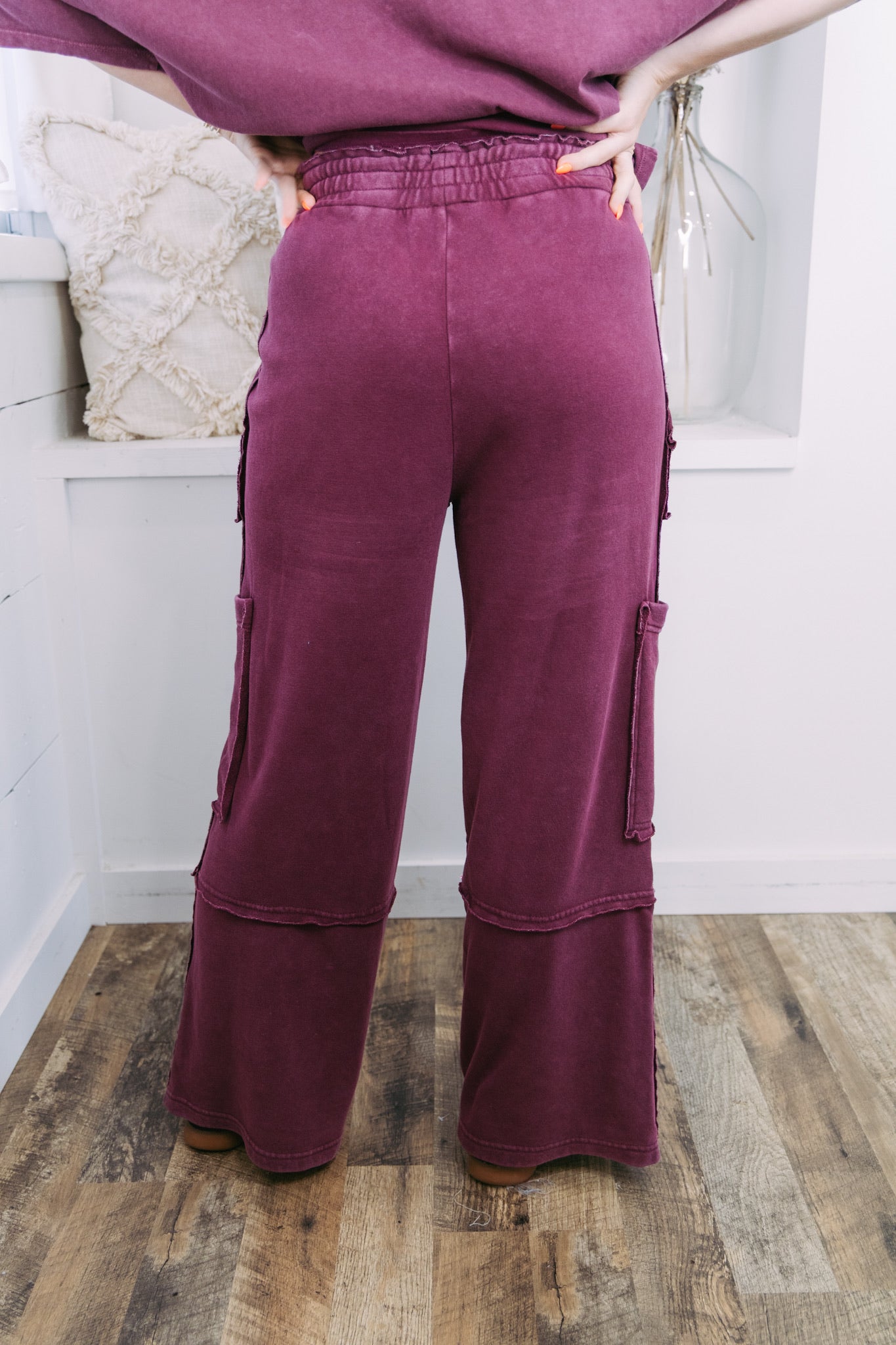 Raleigh Raw Hem Sweatpants - Dark Cherry