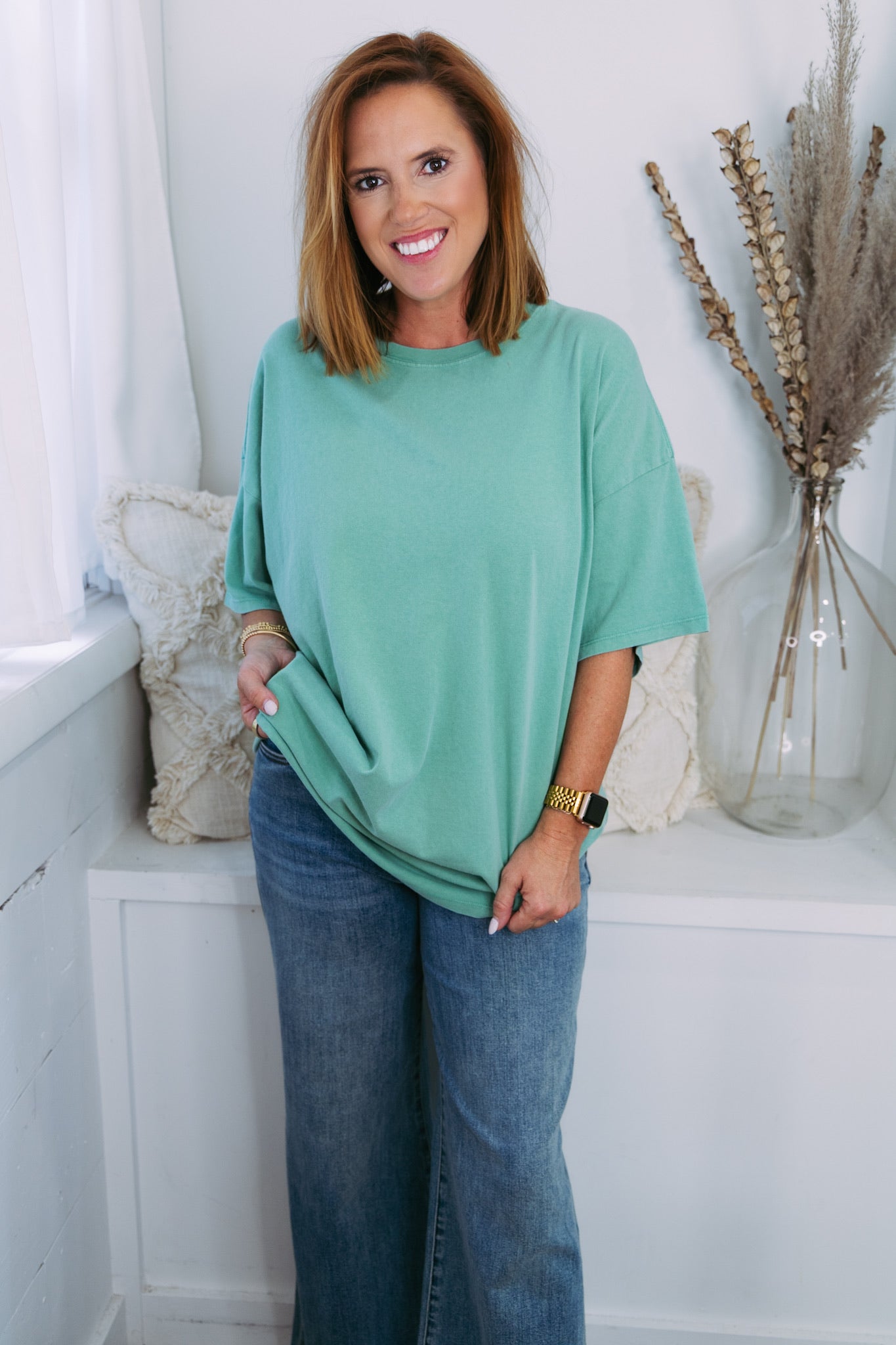 Our Favorite Oversized Basic Tee - Emerald
