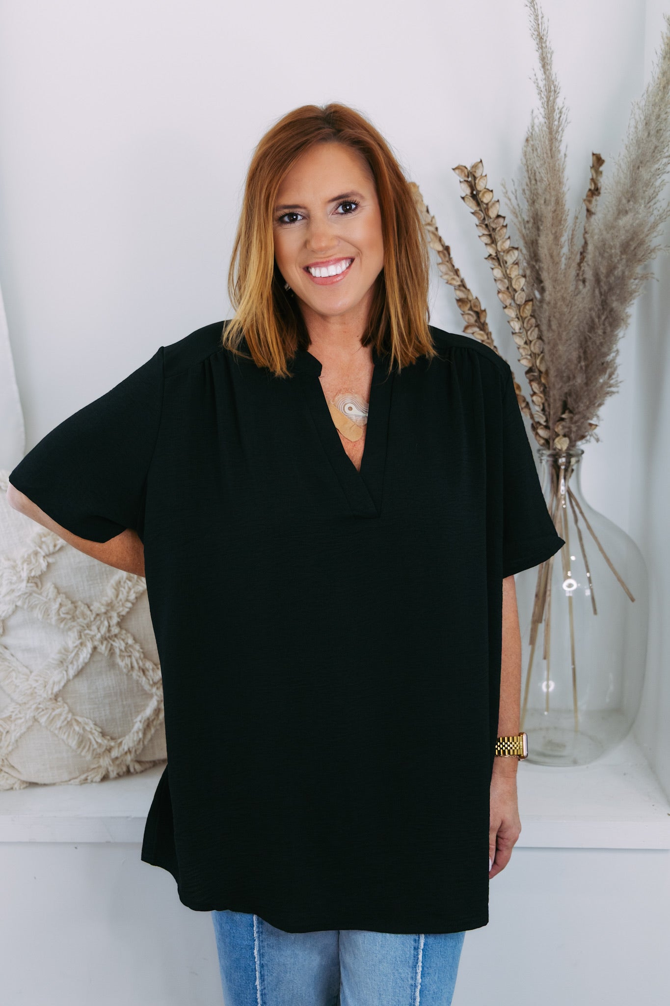 Curvy Classic Everyday Blouse - Black