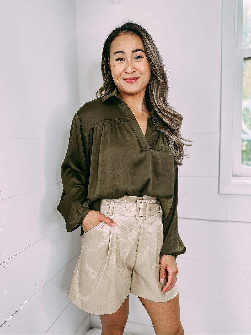 Forever Lonely Blouse - olive