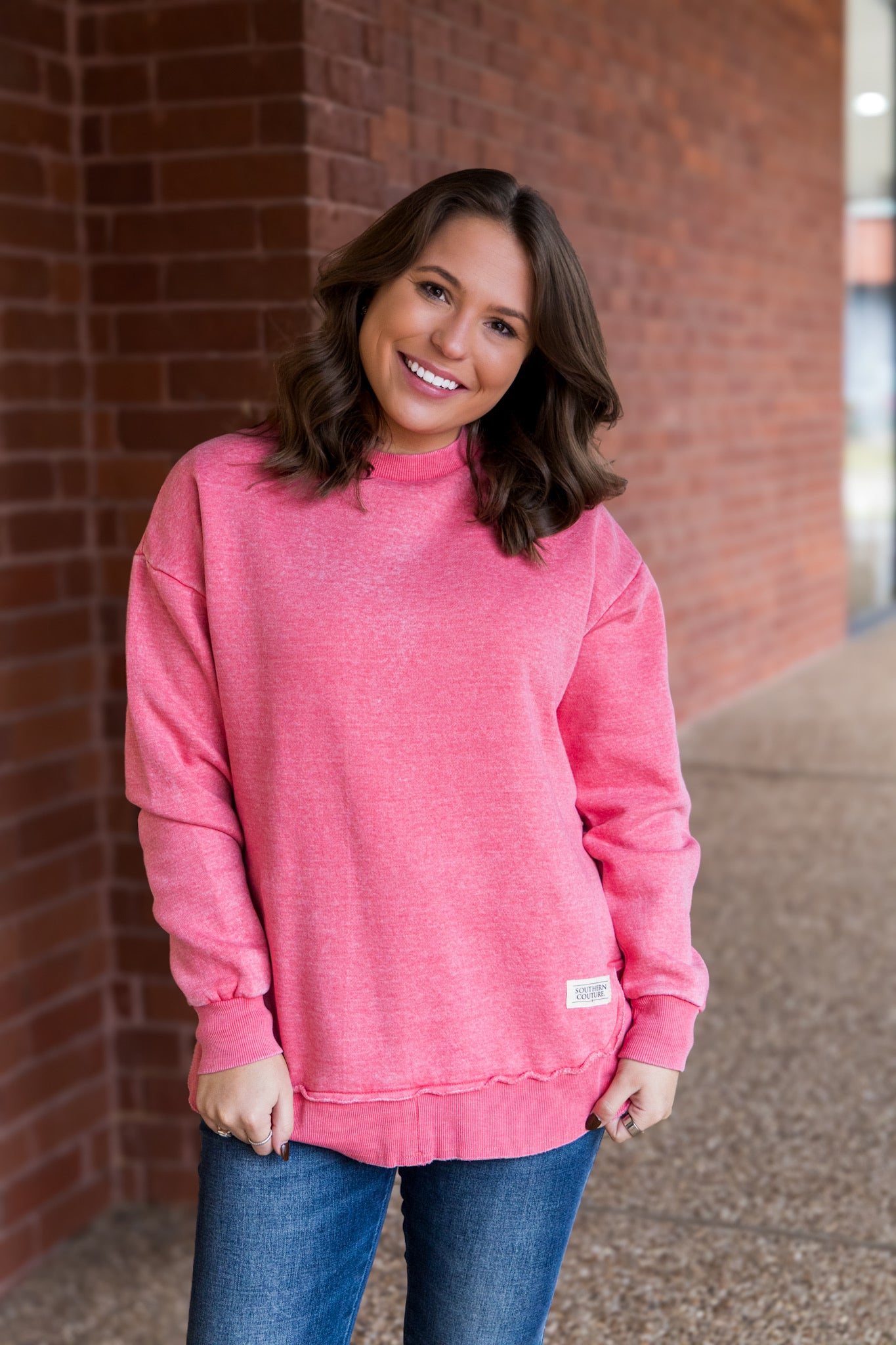 Southern Comfort Rounded Sweatshirt - Watermelon