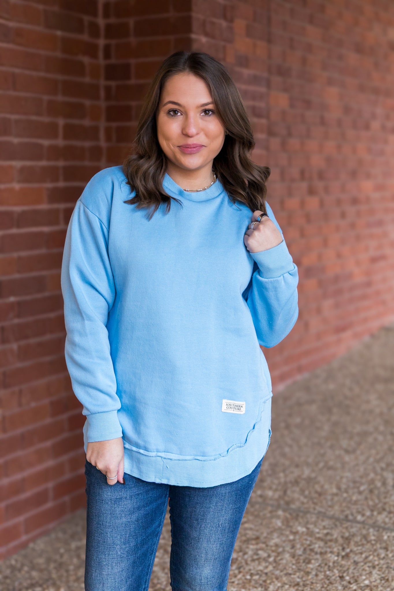 Southern Comfort Rounded Sweatshirt - Blue