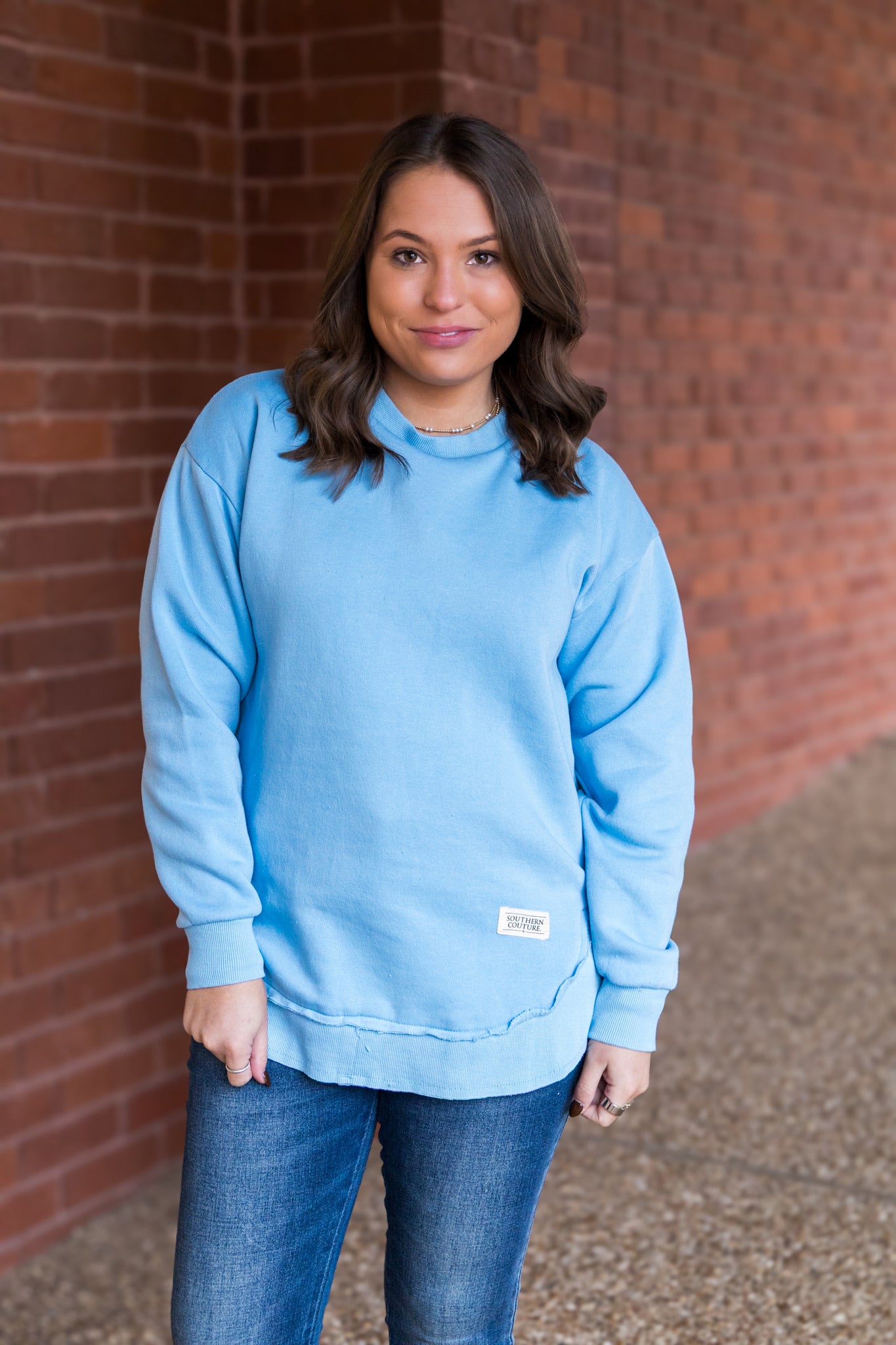 Southern Comfort Rounded Sweatshirt - Blue