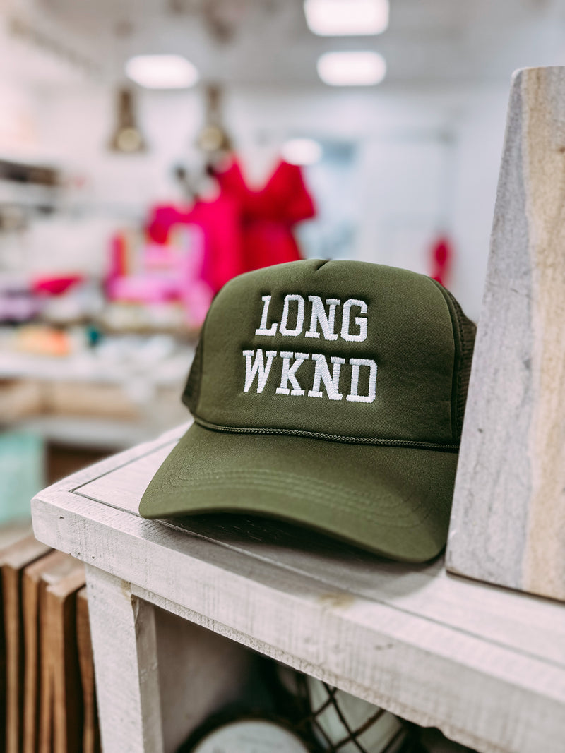 Long Wknd Trucker Hat- Olive