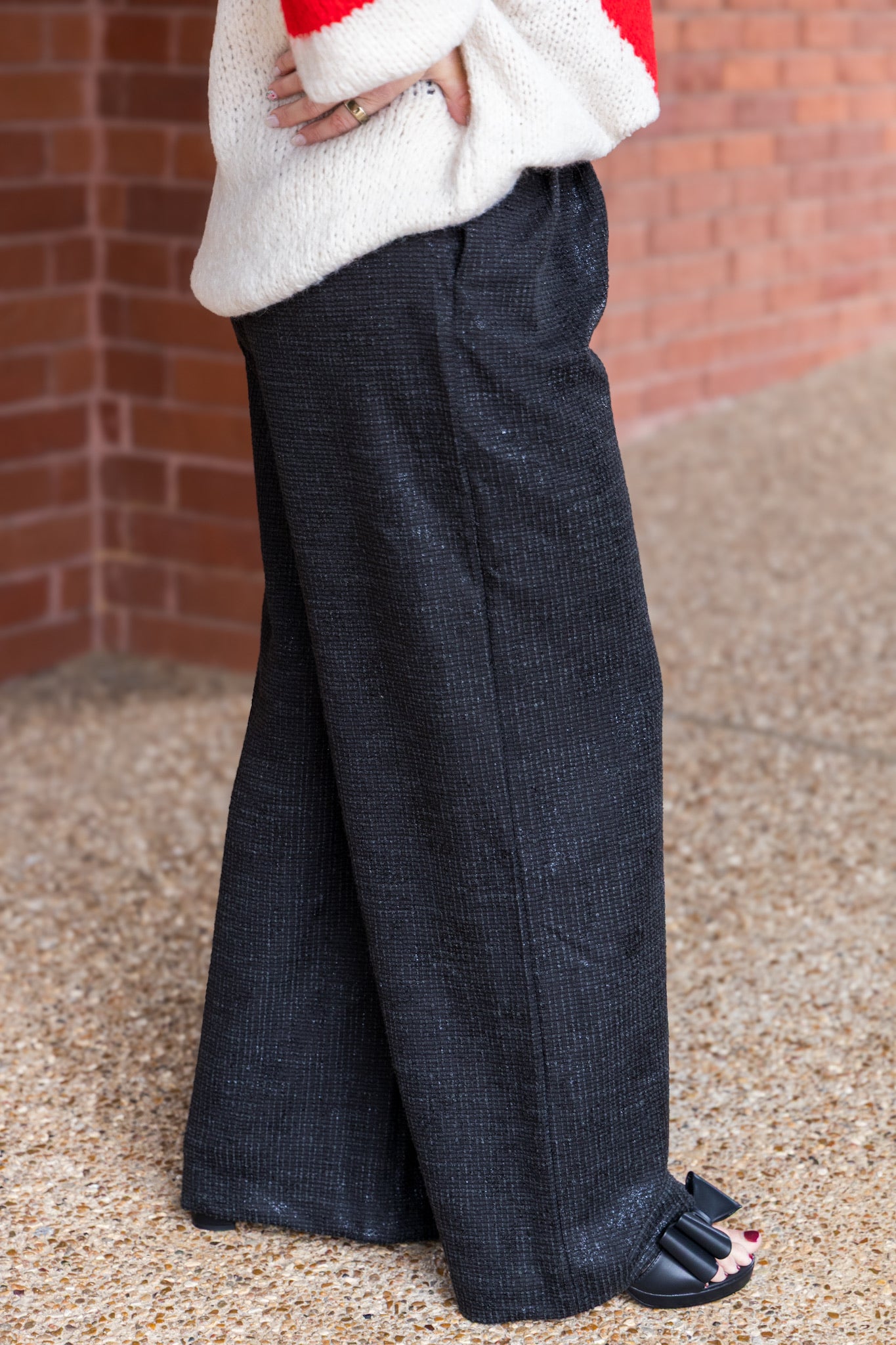 Wide Leg Trousers - Black