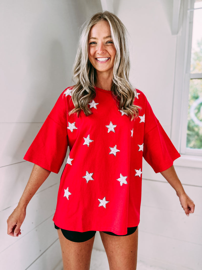 Star Sequin Patch Tee