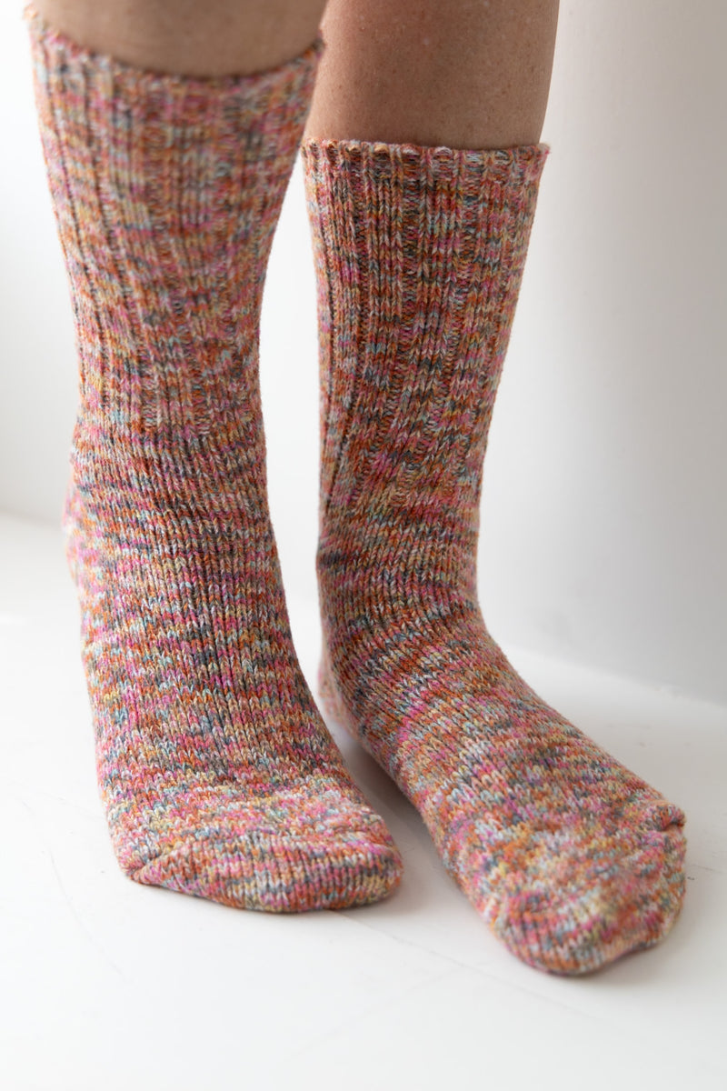 Floral Weekend Ragg Crew Sock