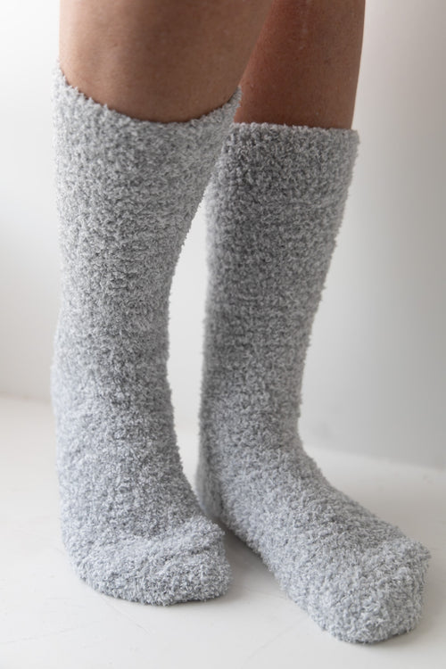 Cozychic® Heathered Socks - Blue Water/White