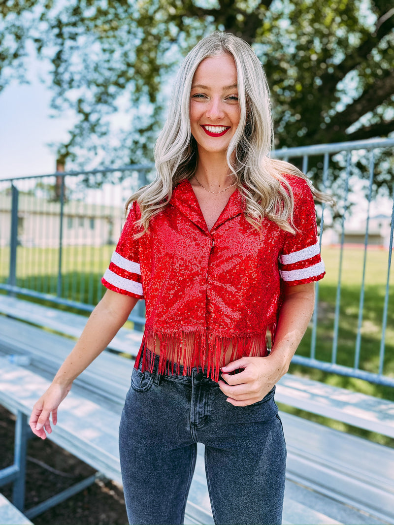 Sequin Gameday Top