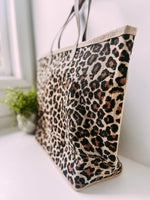 Classic Leopard Jute Bag- Natural