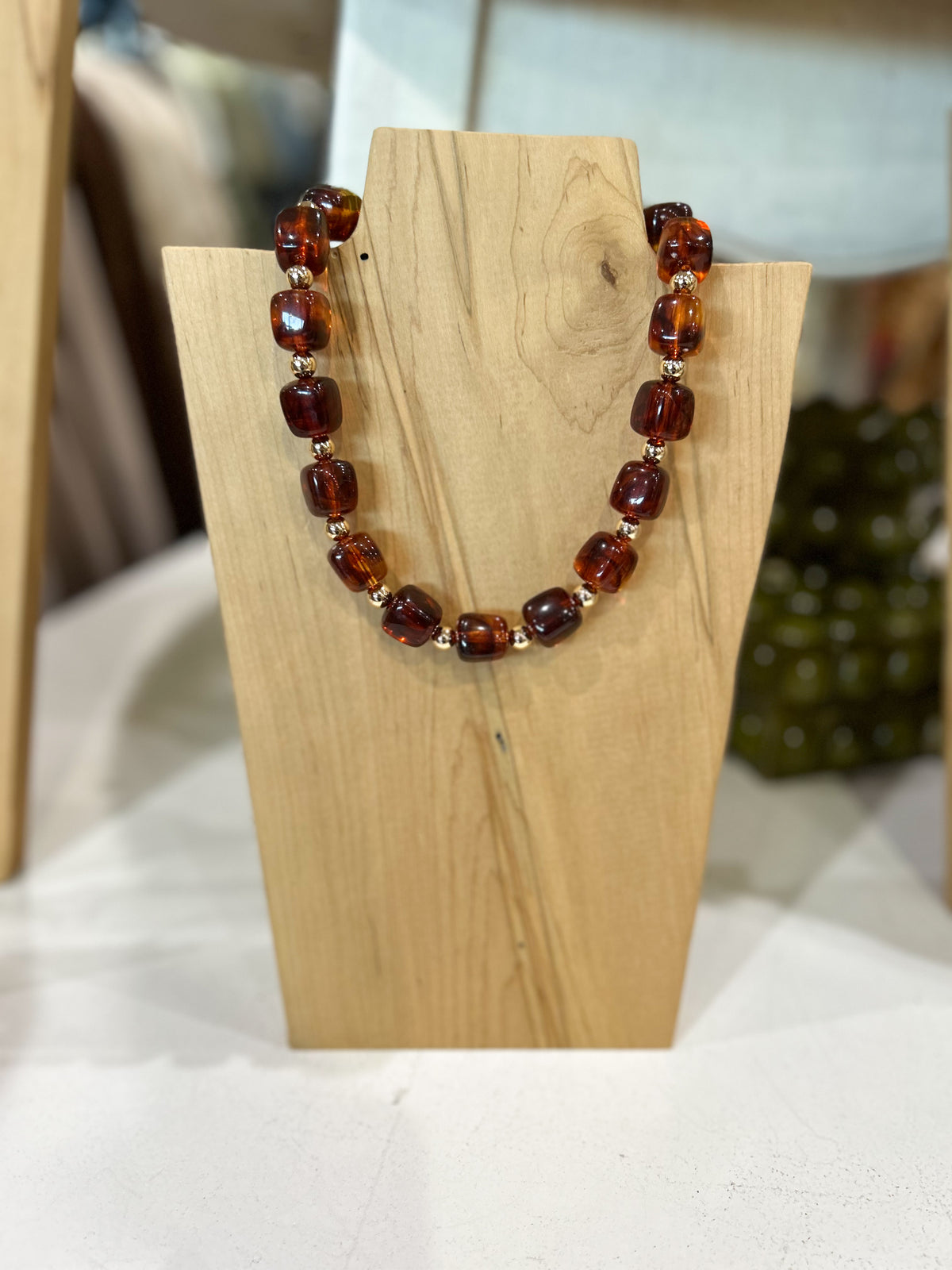 Brown and Gold Chunky Necklace
