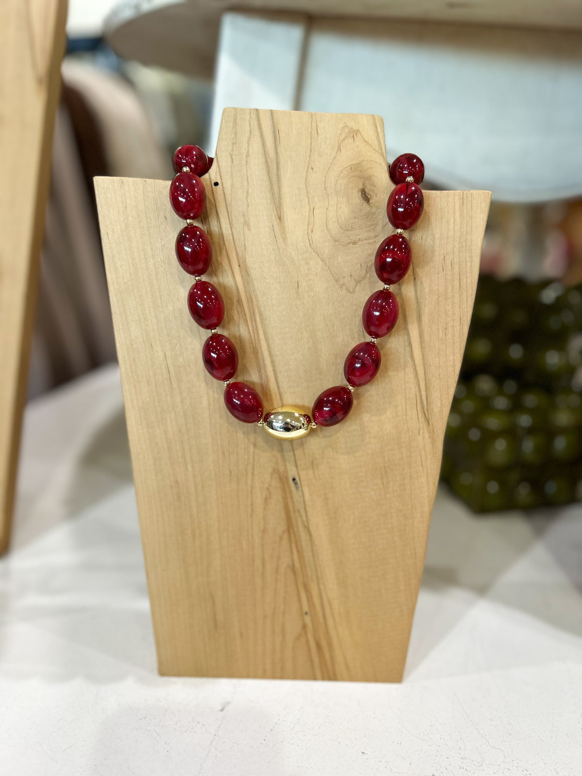 Burgundy Chunky Necklace