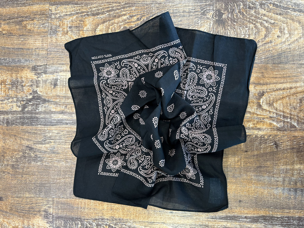 Black Paisley Bandana