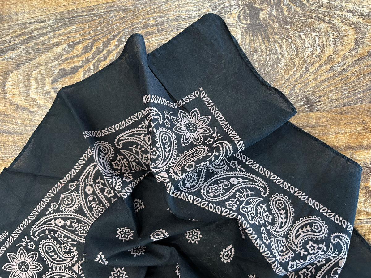 Black Paisley Bandana