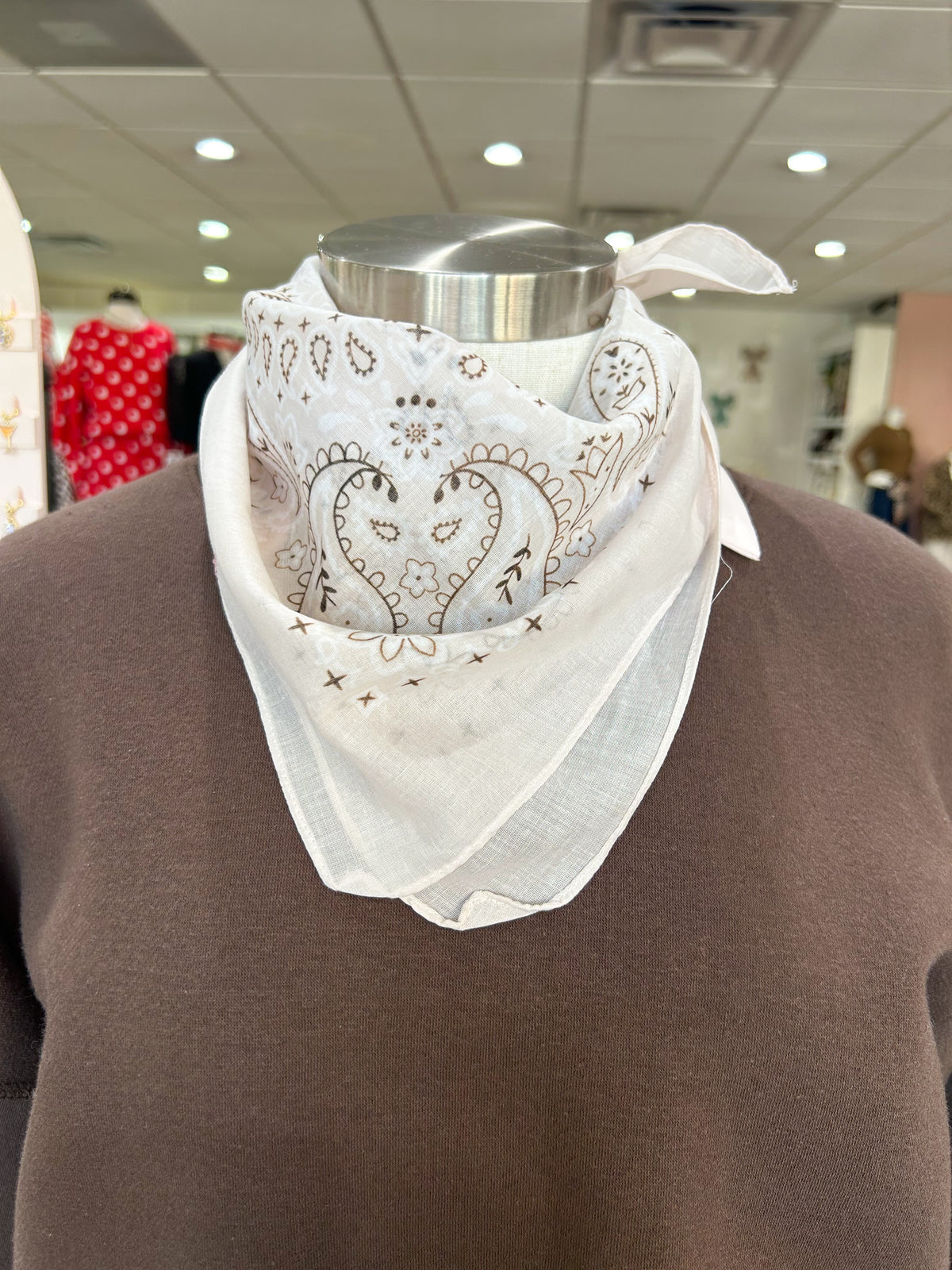 Cream Paisley Bandana