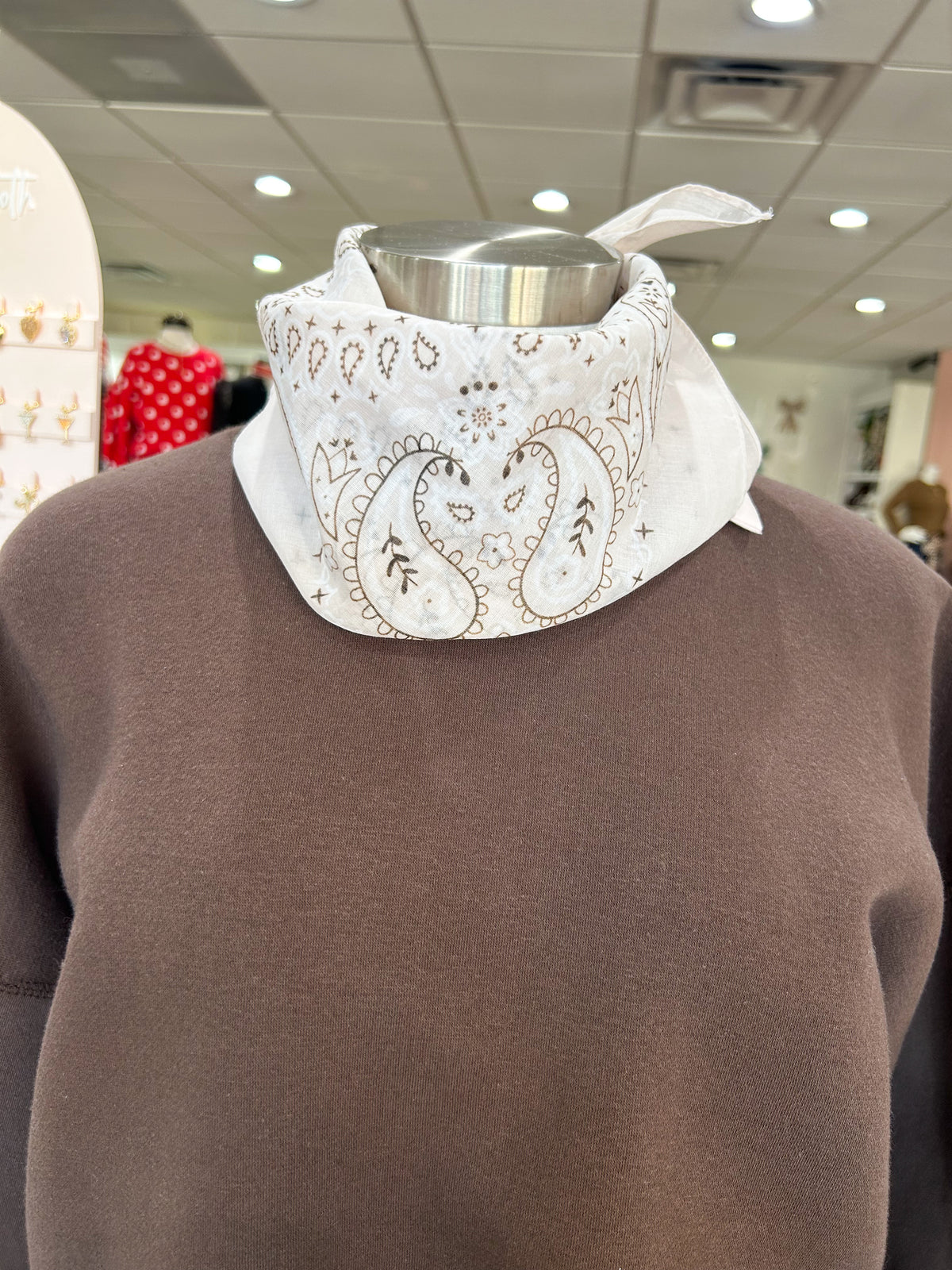 Cream Paisley Bandana