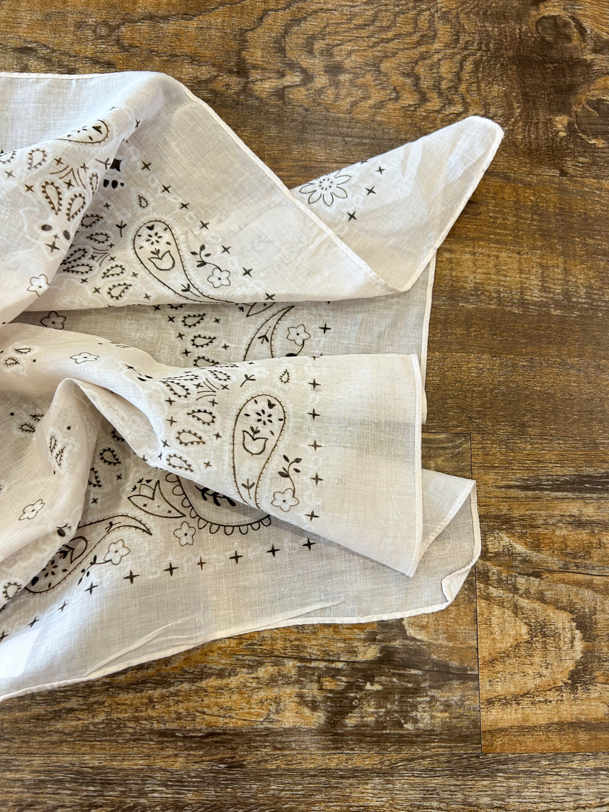 Cream Paisley Bandana